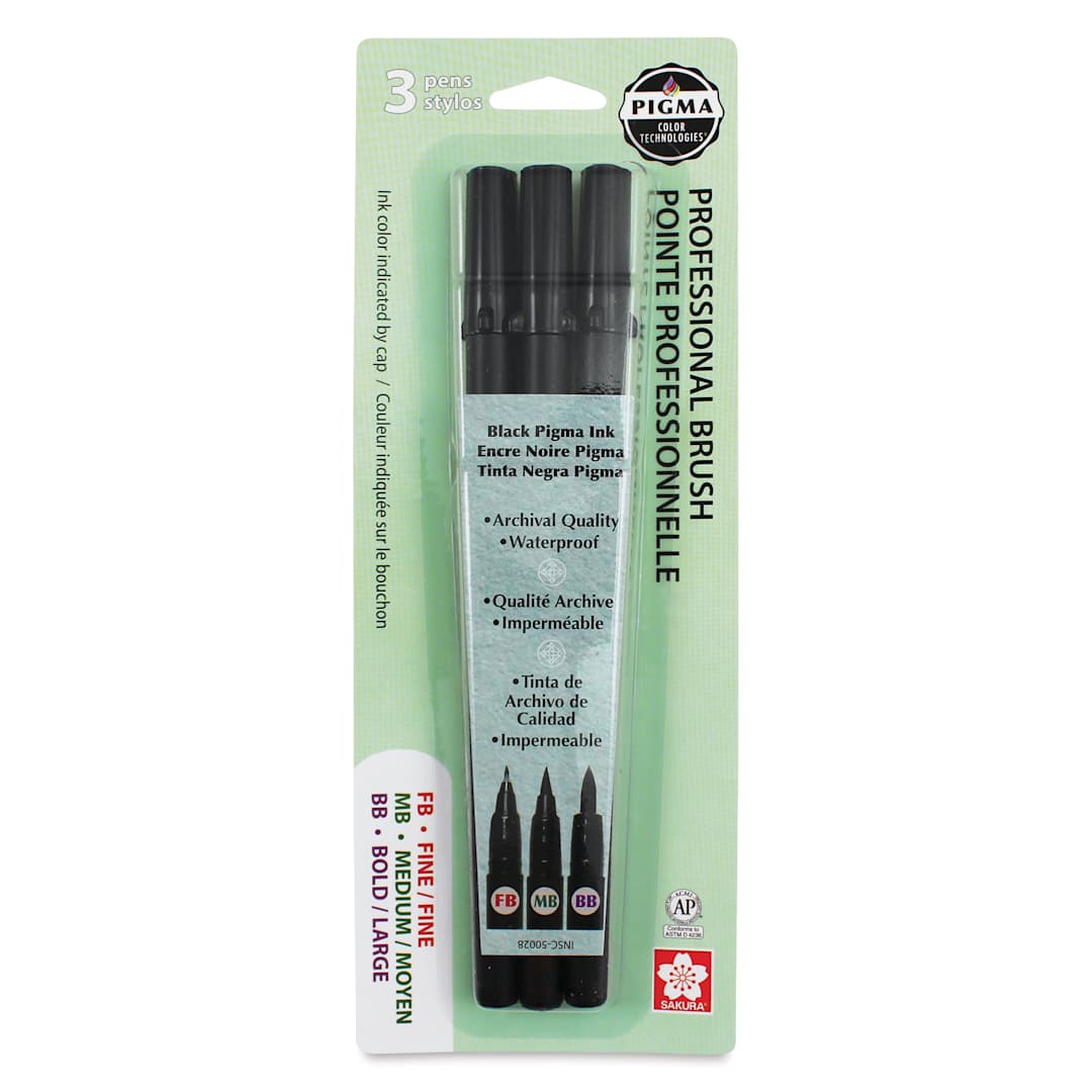 Open in modal - Sakura Pigma Professional Brush Pens - Pkg of 3