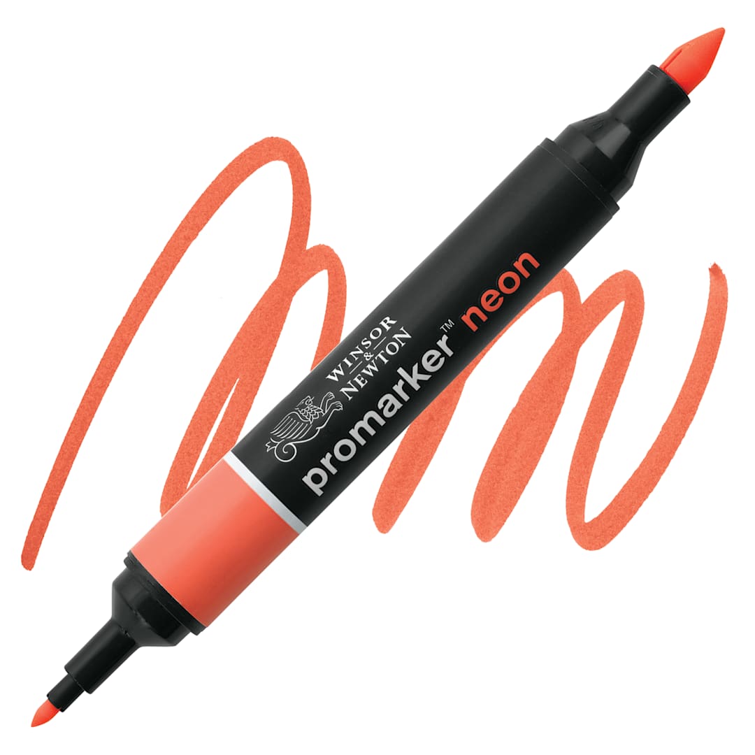 Open in modal - Winsor & Newton ProMarker - Neon Spark Red marker and swatch