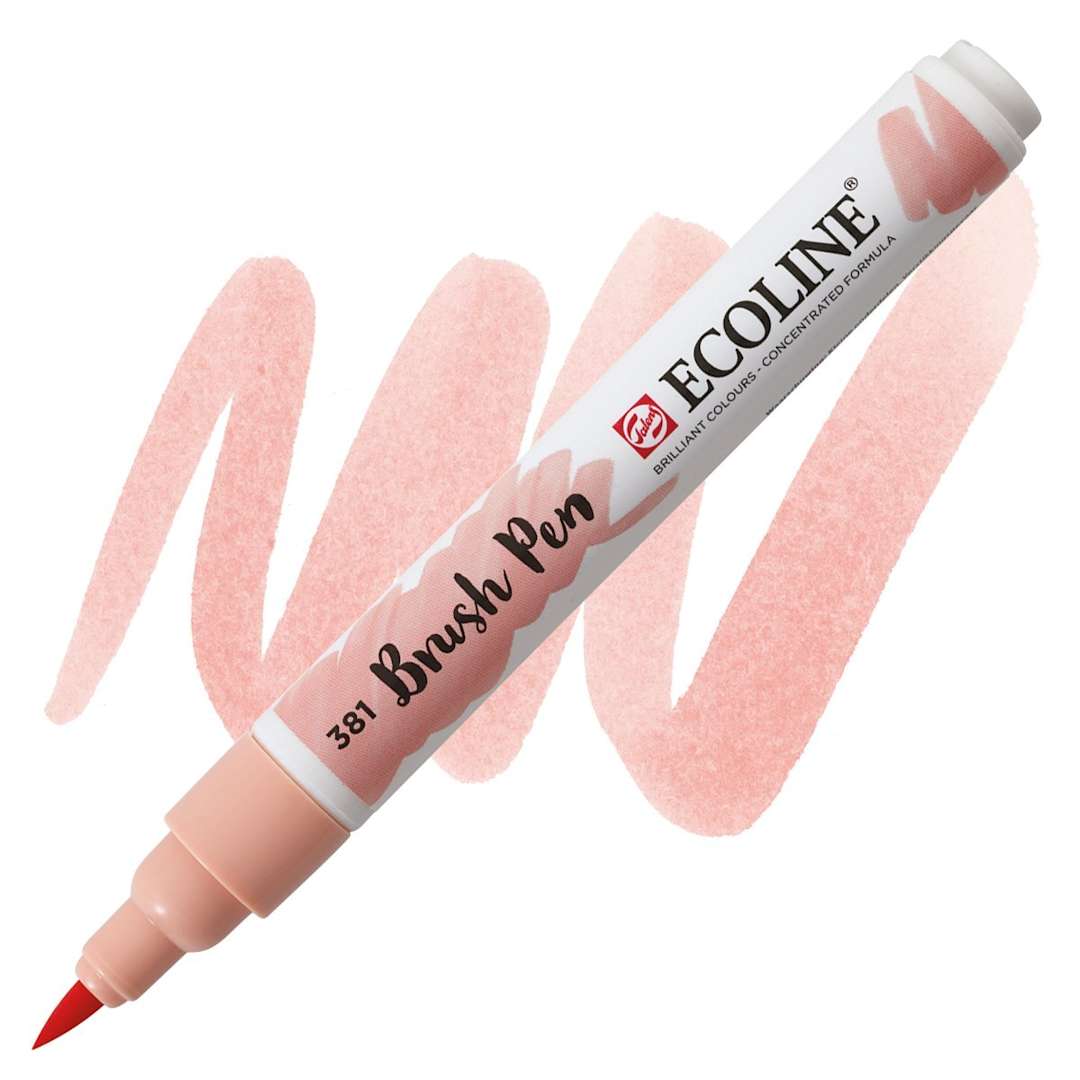 Open in modal - Royal Talens Ecoline Brush Marker - Pastel Red marker and swatch