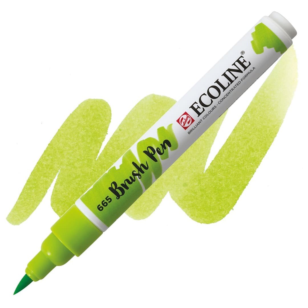 Open in modal - Royal Talens Ecoline Brush Marker - Spring Green marker and swatch