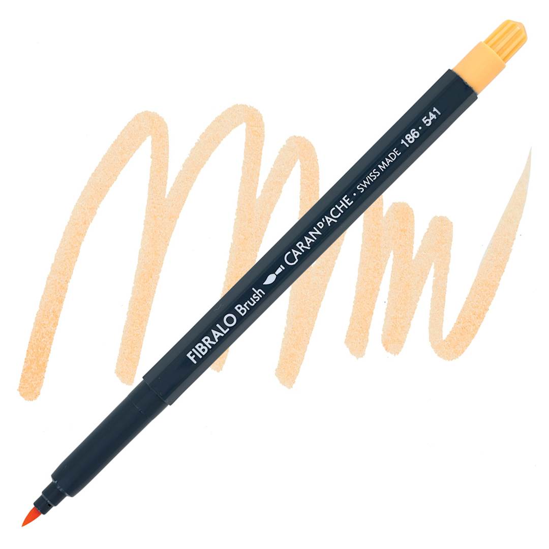 Open in modal - Caran d'Ache Fibralo Brush Marker - Egg Shell marker and swatch