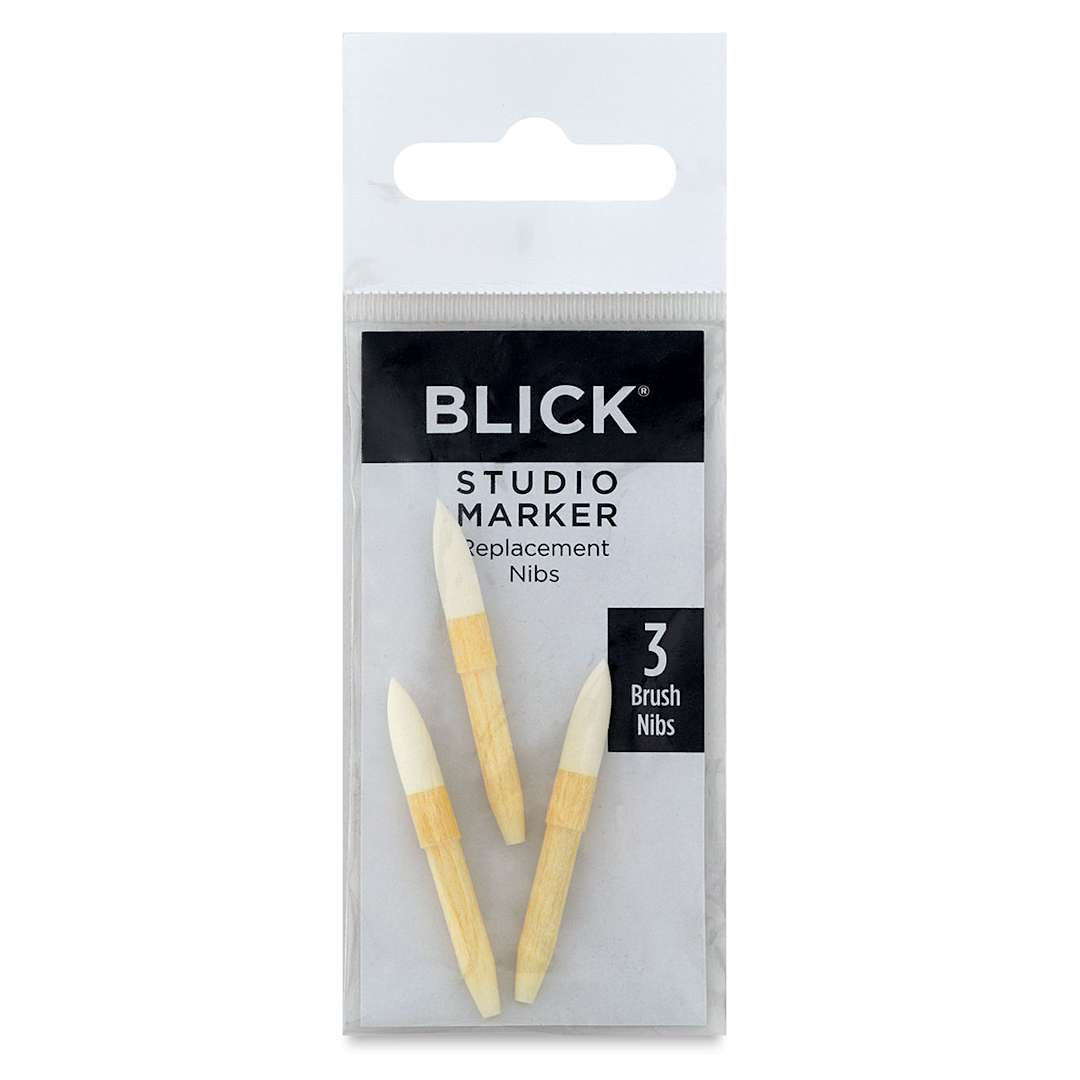 Open in modal - Blick Marker Nib Replacements - Front of 3 pc Brush Nib package
