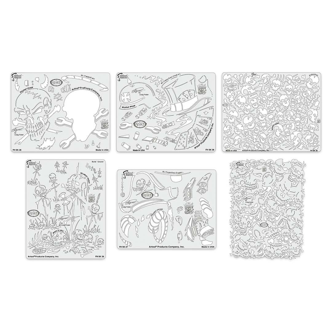 Open in modal - Iwata Artool Freehand Template - Set of 6, Wrath of Skull Master