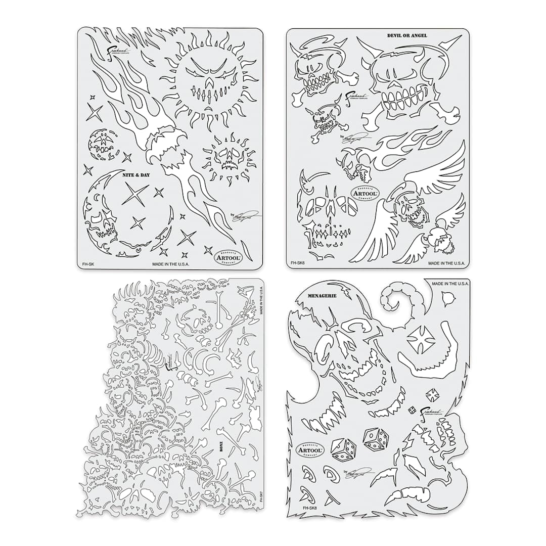 Open in modal - Iwata Artool Freehand Template - Set of 4, Son of Skull Master