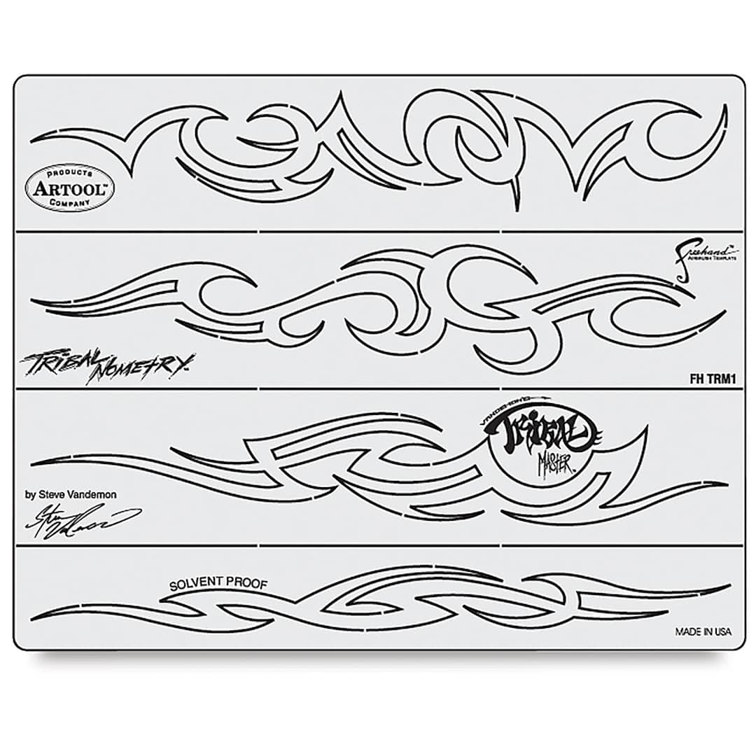 Open in modal - Artool Tribal Master Templates - 4 Linear tribal designs shown