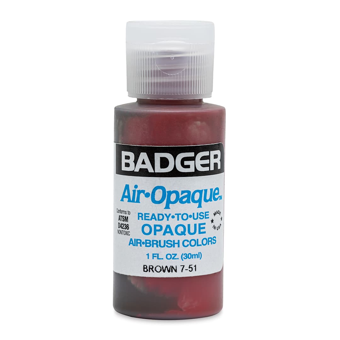 Open in modal - Badger Air-Opaque Airbrush Color - 1 oz, Brown - front