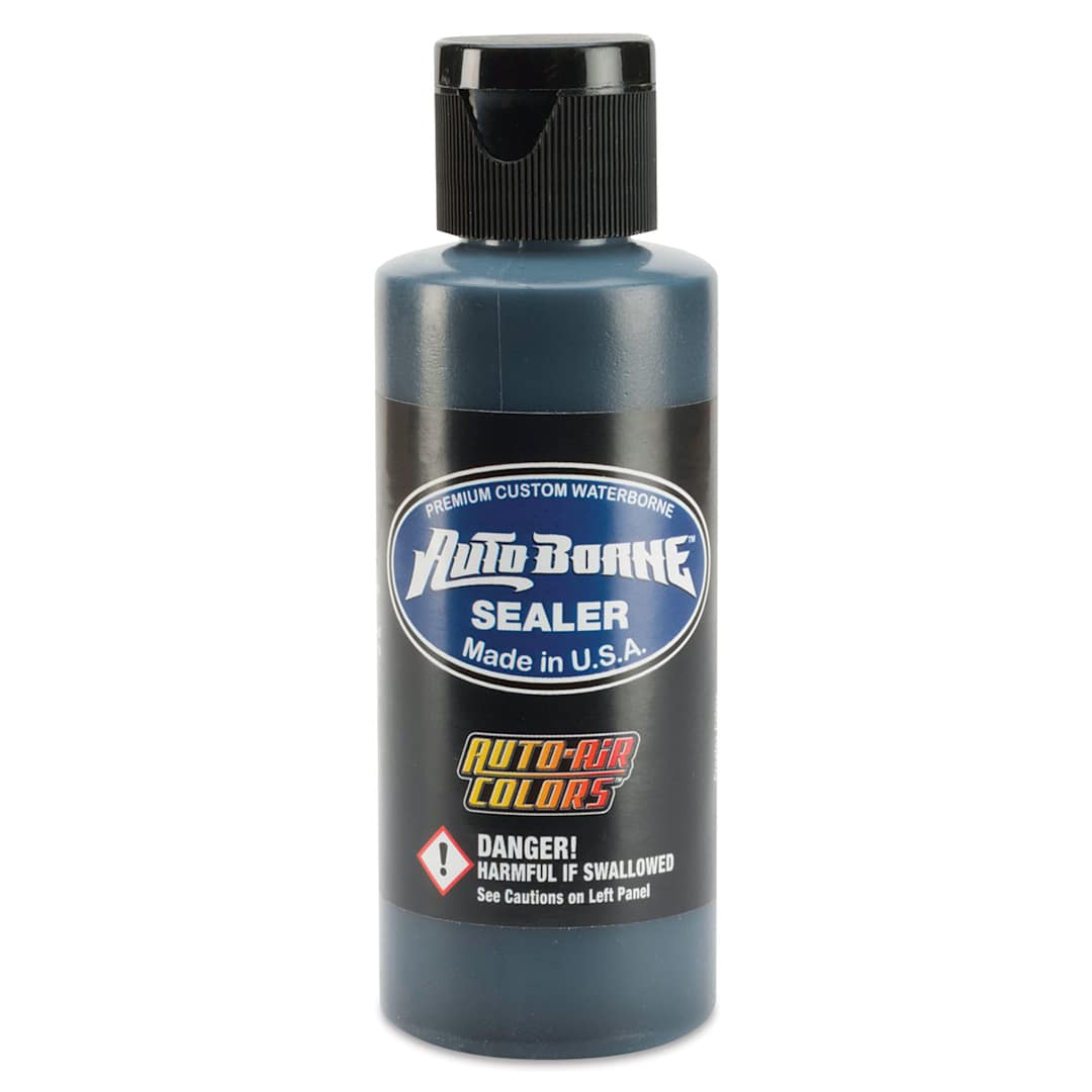 Open in modal - Createx Colors AutoBorne Sealers - Front of 2 oz. bottle of Black Sealer