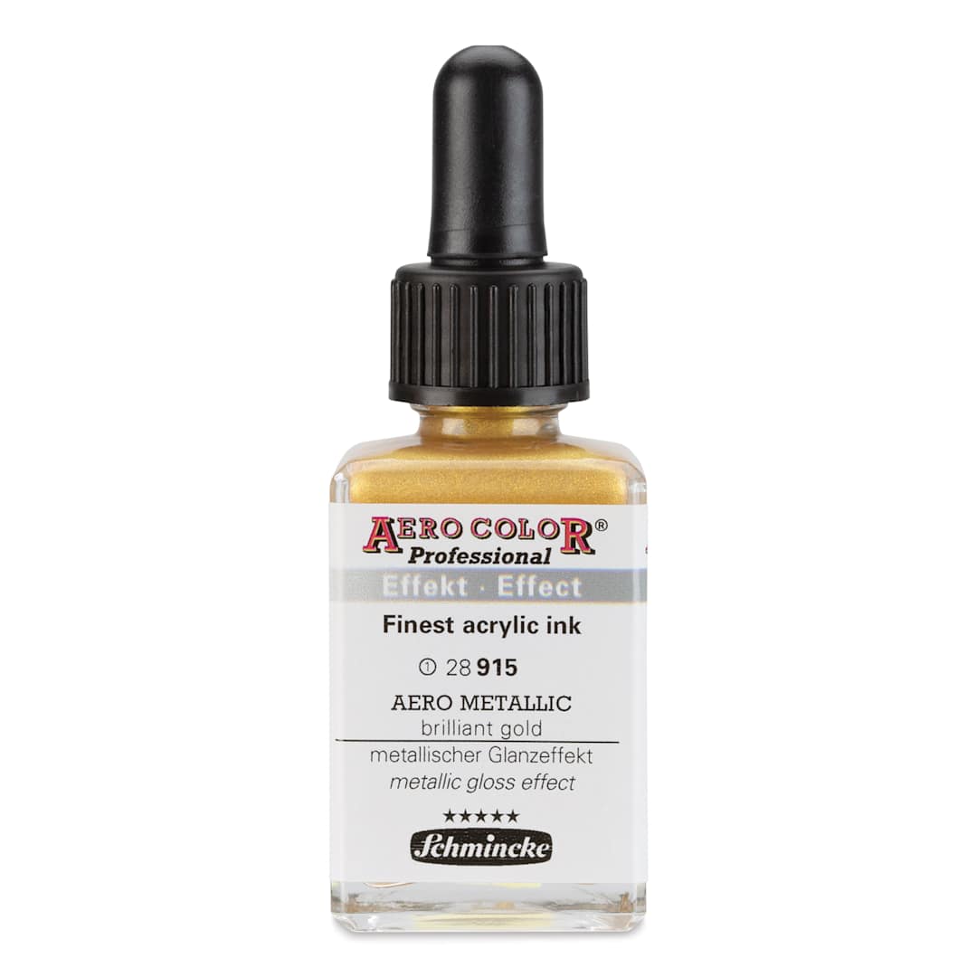 Open in modal - Schmincke Aero Color Professional Airbrush Color - 28 ml, Metallic Brilliant Gold