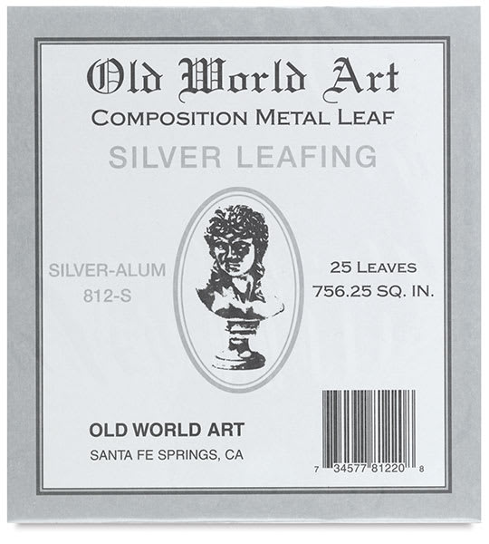 Open in modal - Old World Art Composition Metal Leaf and Kits - Front view of Package of Silver Leafing sheets