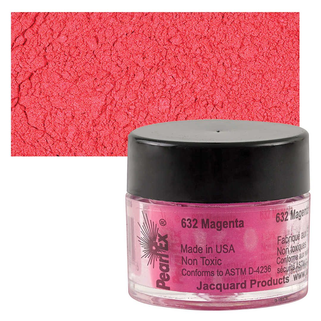 Open in modal - Jacquard Pearl-Ex Pigment - 0.1 oz, Magenta and swatch