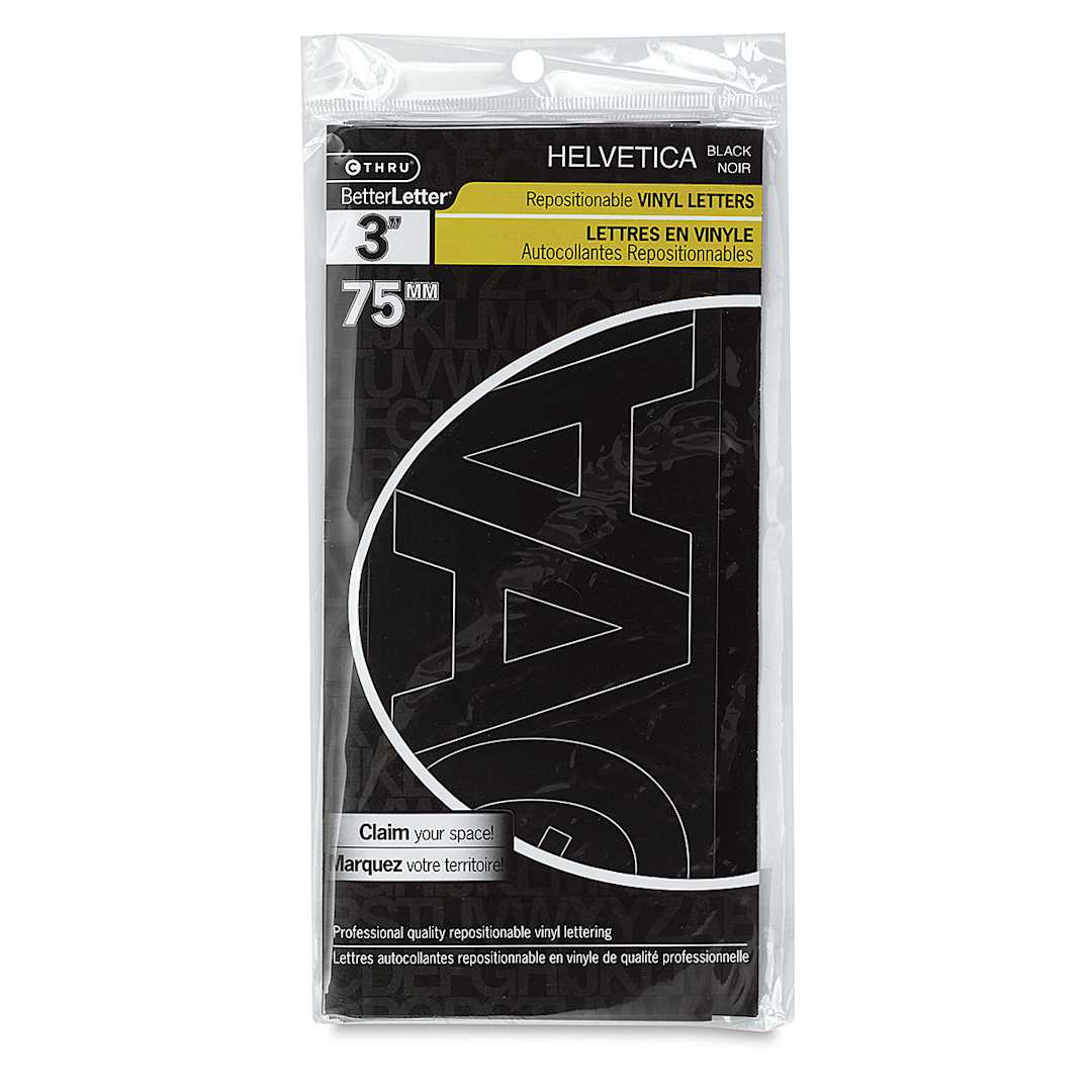 Open in modal - Westcott BetterLetter Self-Adhesive Vinyl Letters – 3” Repositionable Letters, Helvetica, Black