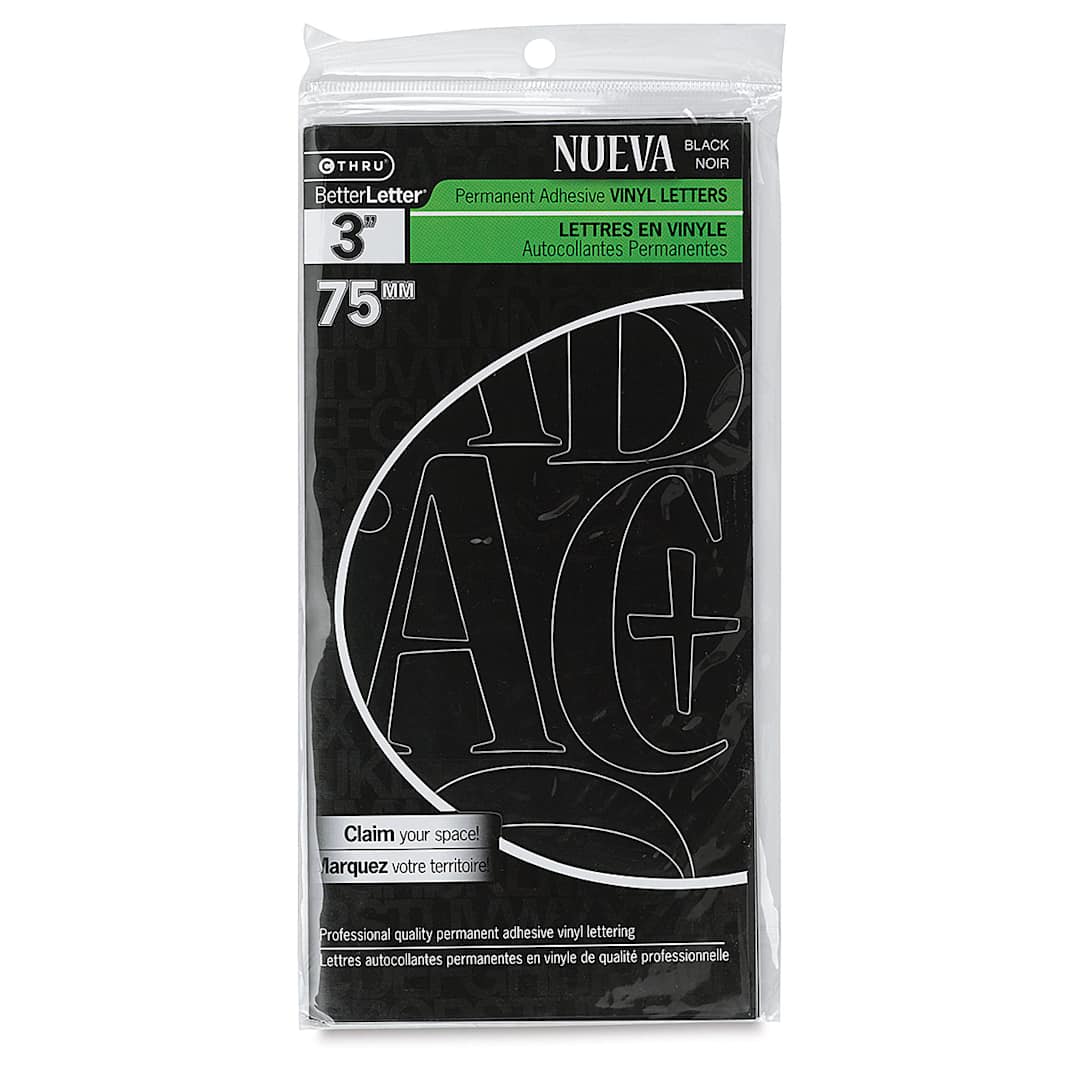 Open in modal - Westcott BetterLetter Self-Adhesive Vinyl Letters – 3” Permanent Letters, Nueva, Black