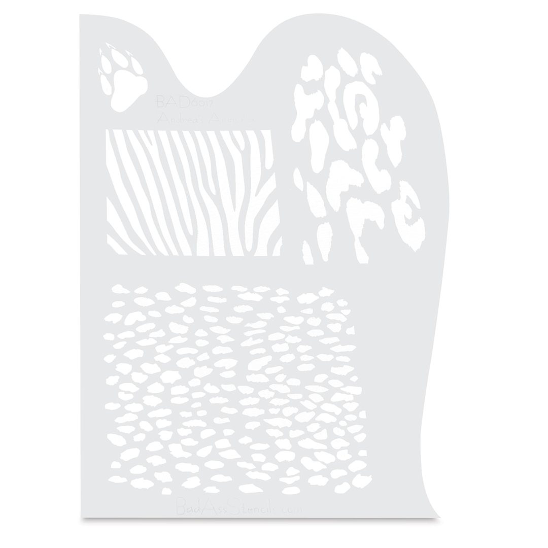 Open in modal - Airbrush Face and Body Stencils - Front view of Animalia stencil