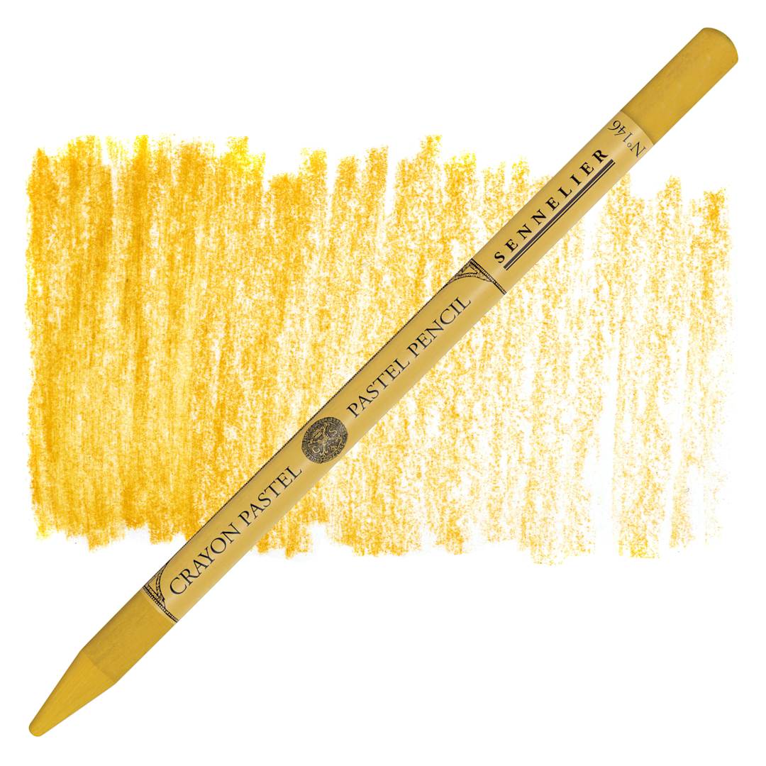 Open in modal - Sennelier Woodless Pastel Pencil - Dead Leaf Green, pencil and swatch