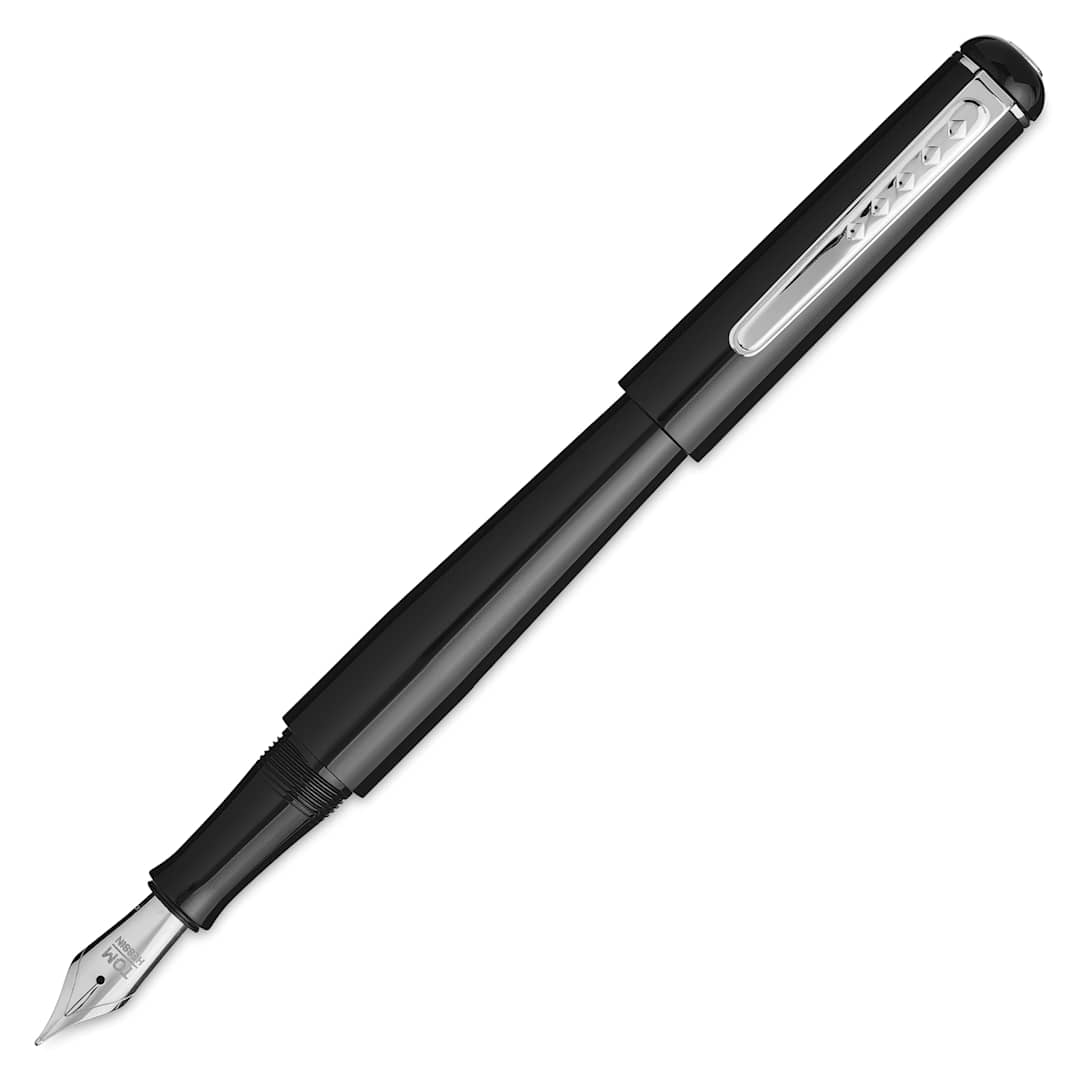 Open in modal - Tom Hessin Charles Collection Fountain Pen - Birmingham Noir, cap removed (image may show a different size nib)
