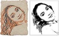 Open in modal - posterized clay portraits