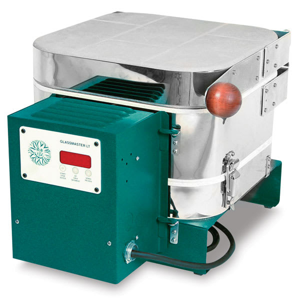 Open in modal - Skutt GMLT FireBox 8 Kiln - Angled view showing wooden handle and pyrometer
