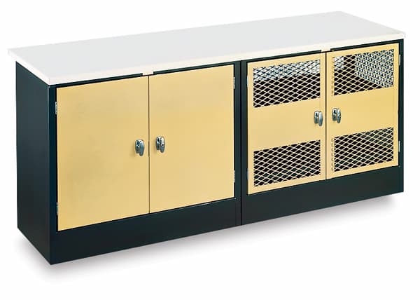 Open in modal - Debcor Combo Cabinet - Angled view showing Mesh door Drying Cabinet and separate Damp Cabinet