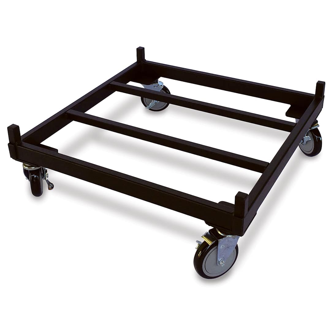 Open in modal - Skutt Rolling Kiln Stands - Angled view of a single Kiln Stand

