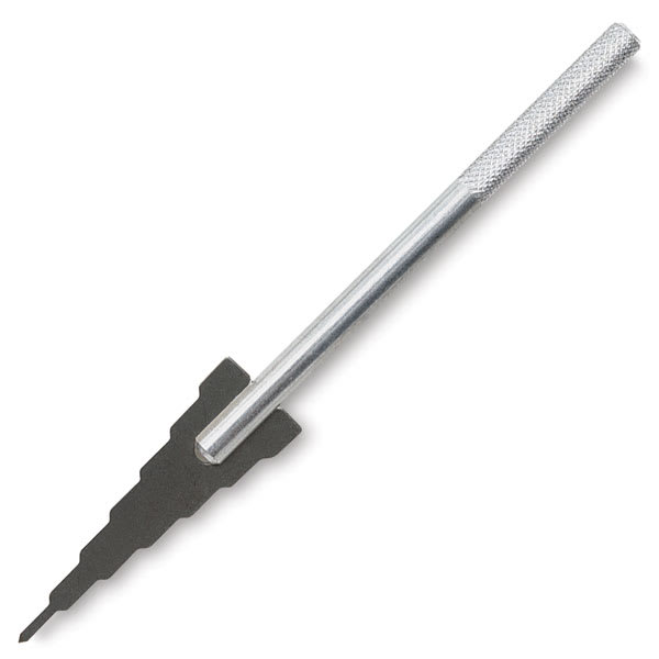 Open in modal - Kemper Clay Drill - Angled view of drill showing diameter notches
