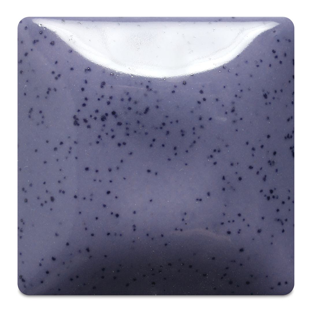 Open in modal - Mayco Speckled Stroke & Coat Glaze - Speckled Purple Haze, fired at cone 06 oxidation