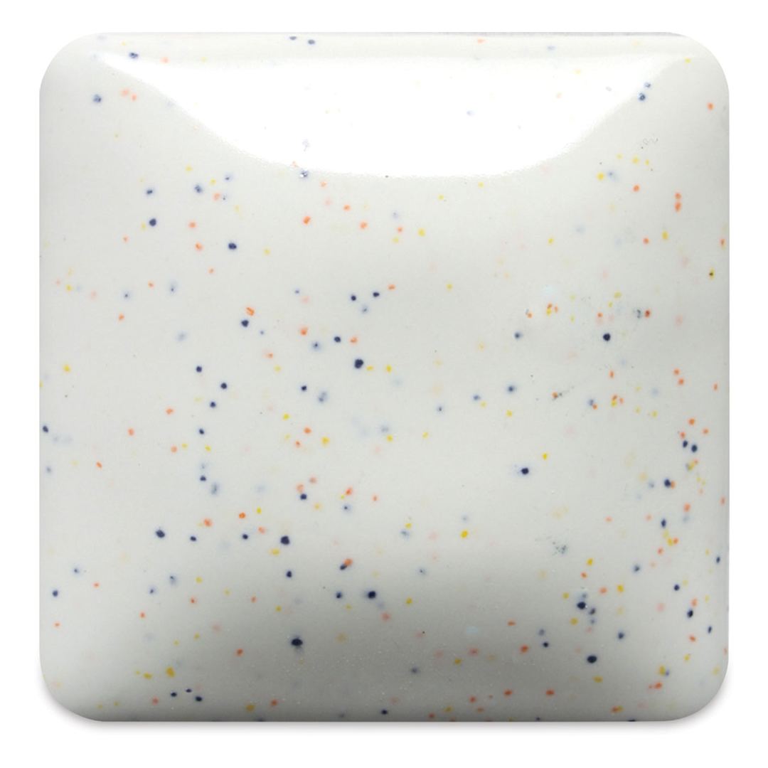 Open in modal - Mayco Speckled Stroke & Coat Glazes - Speckled Cotton Tail, fired at cone 06 oxidation