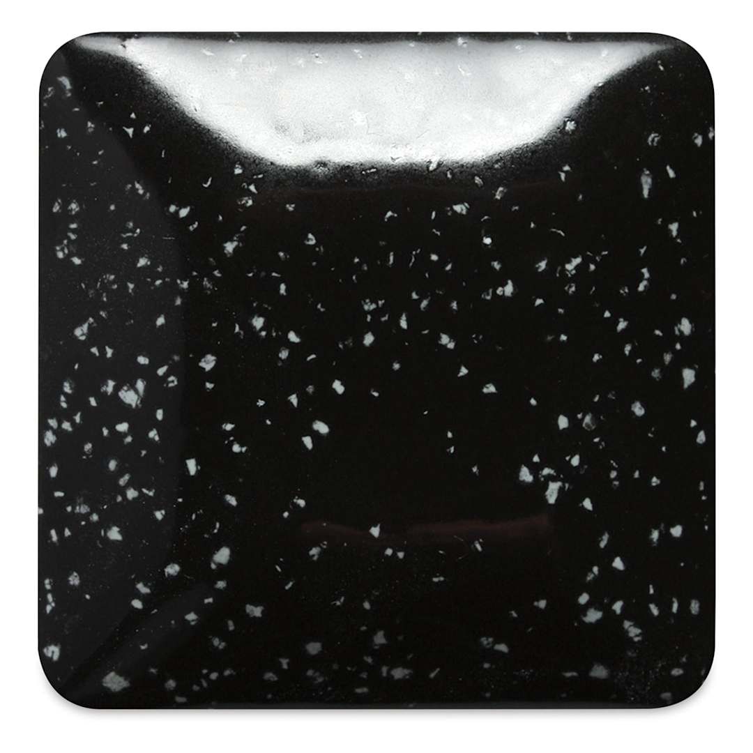 Open in modal - Mayco Speckled Stroke & Coat Glaze - Speckled Tuxedo, fired at cone 06 oxidation