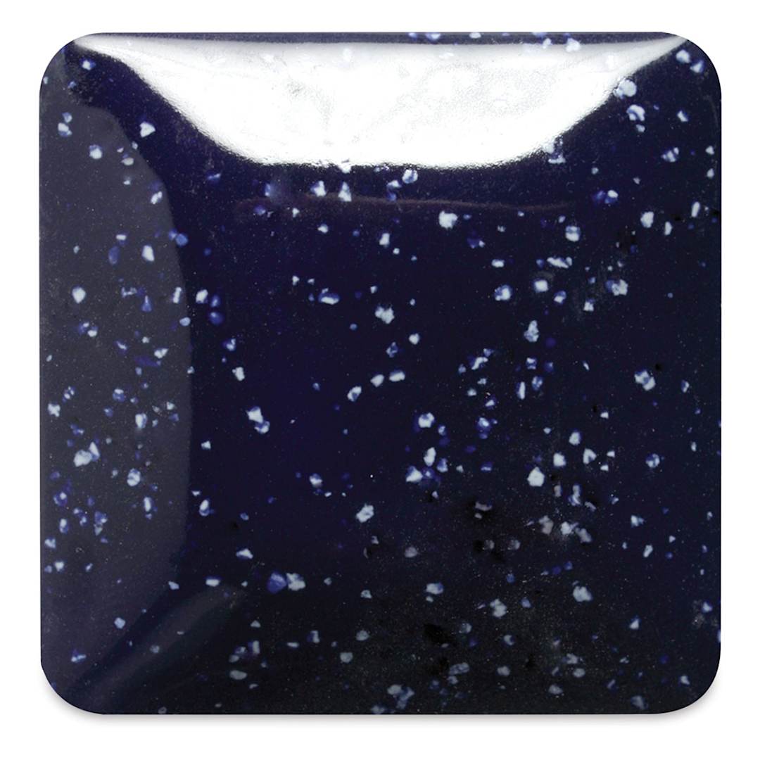 Open in modal - Mayco Speckled Stroke & Coat Glaze - Speckled Moody Blue, fired at cone 06 oxidation