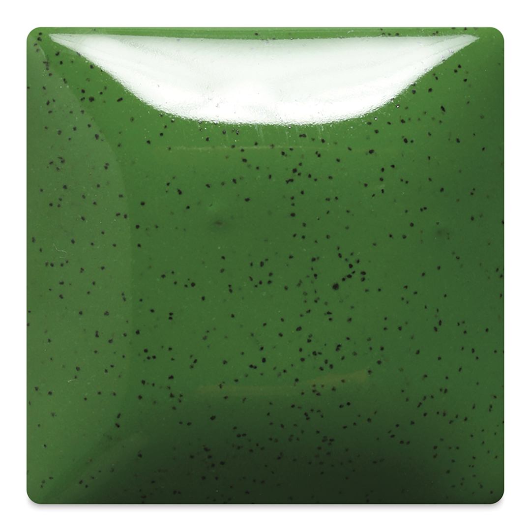 Open in modal - Mayco Speckled Stroke & Coat Glazes - Speckled Green Thumb, fired at cone 06 oxidation