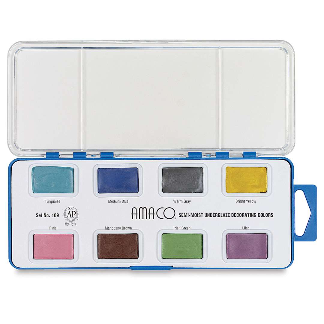 Open in modal - Amaco Semi-Moist Underglaze - Set No. 109, Set of 8