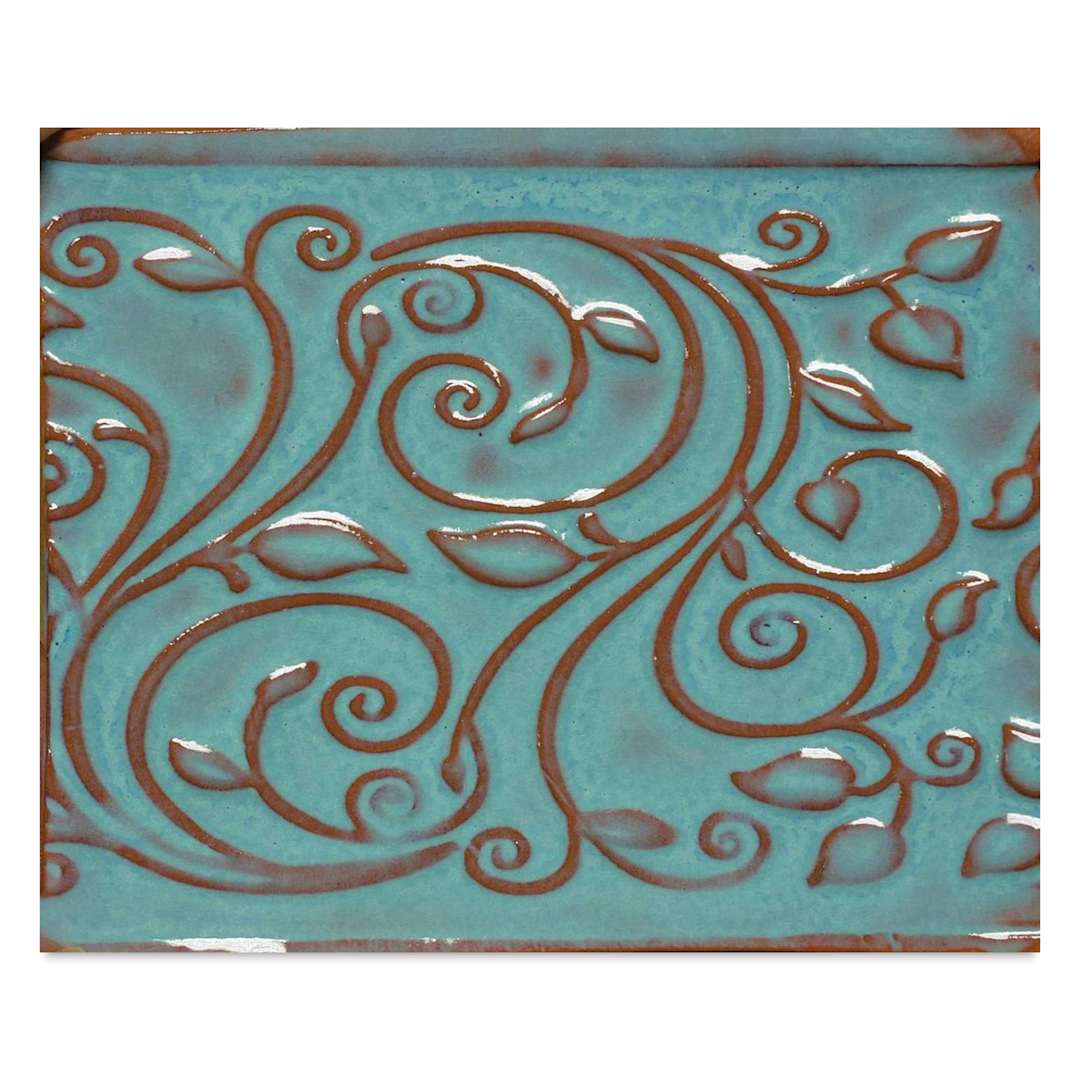 Open in modal - Amaco Opalescent Glaze - Bluebell, finished example