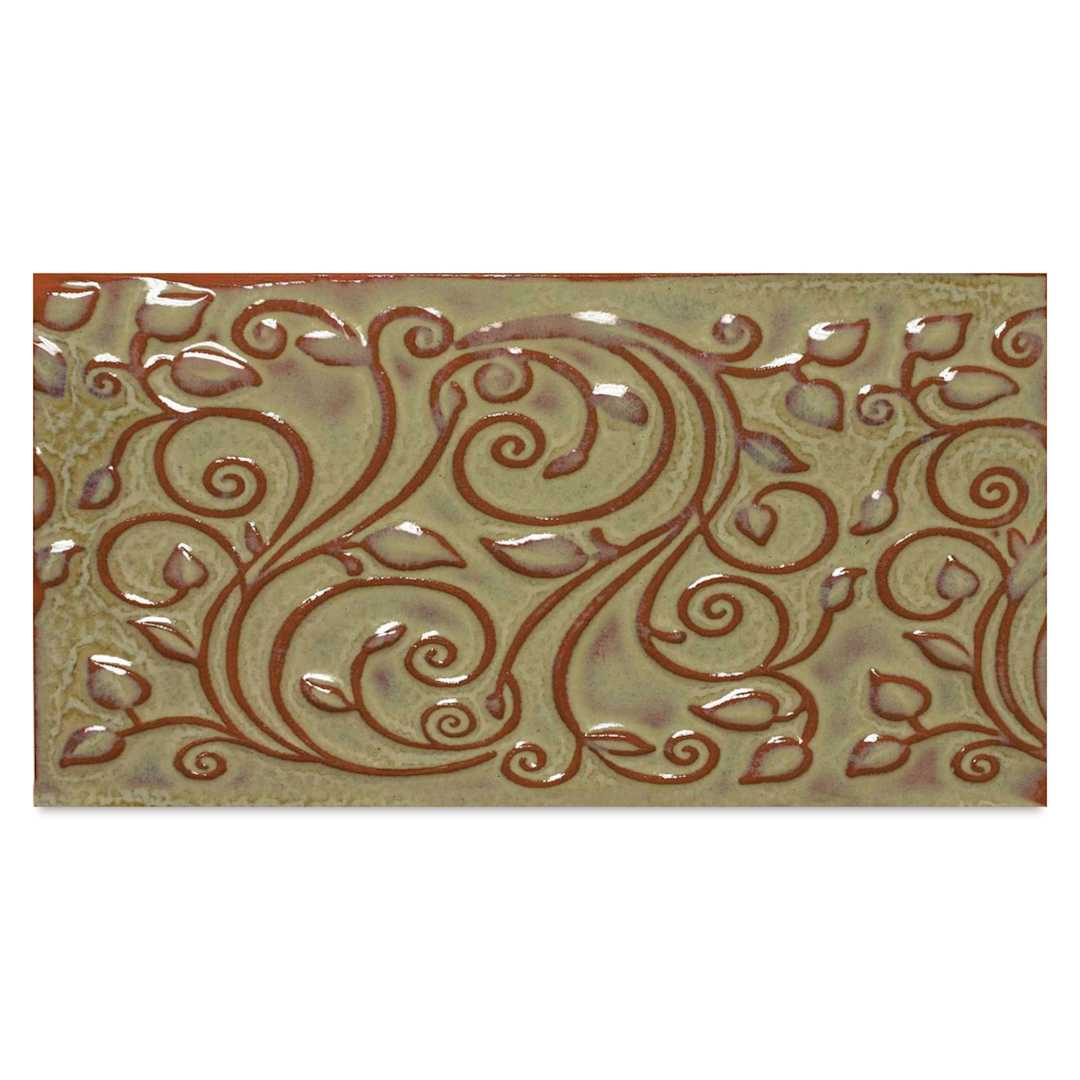 Open in modal - Amaco Opalescent Glaze - Autumn Leaf, finished example