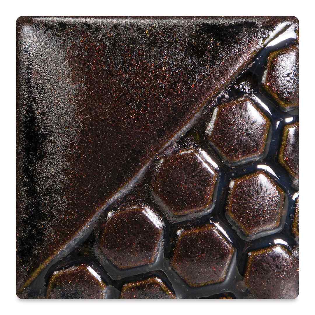 Open in modal - Mayco Elements Glaze - Black Adventurine, fired at cone 06 oxidation