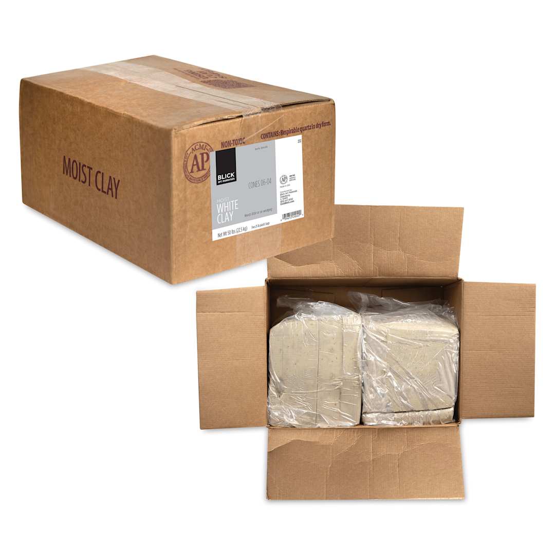 Open in modal - Blick Talc-Free White Clay - 50 lb, in packaging