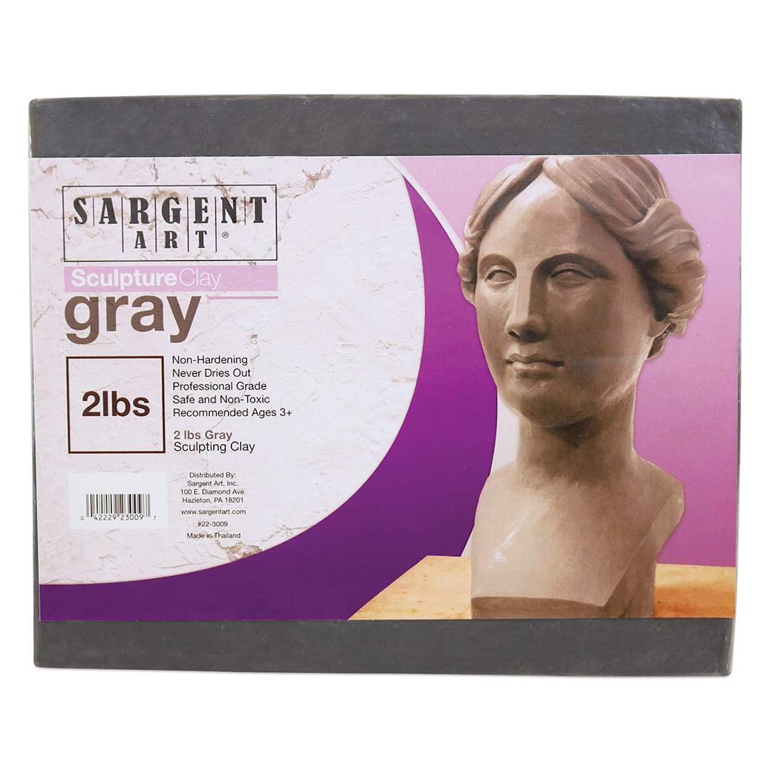 Open in modal - Sargent Art Professional Sculpture Clay - Front of package of Gray Clay