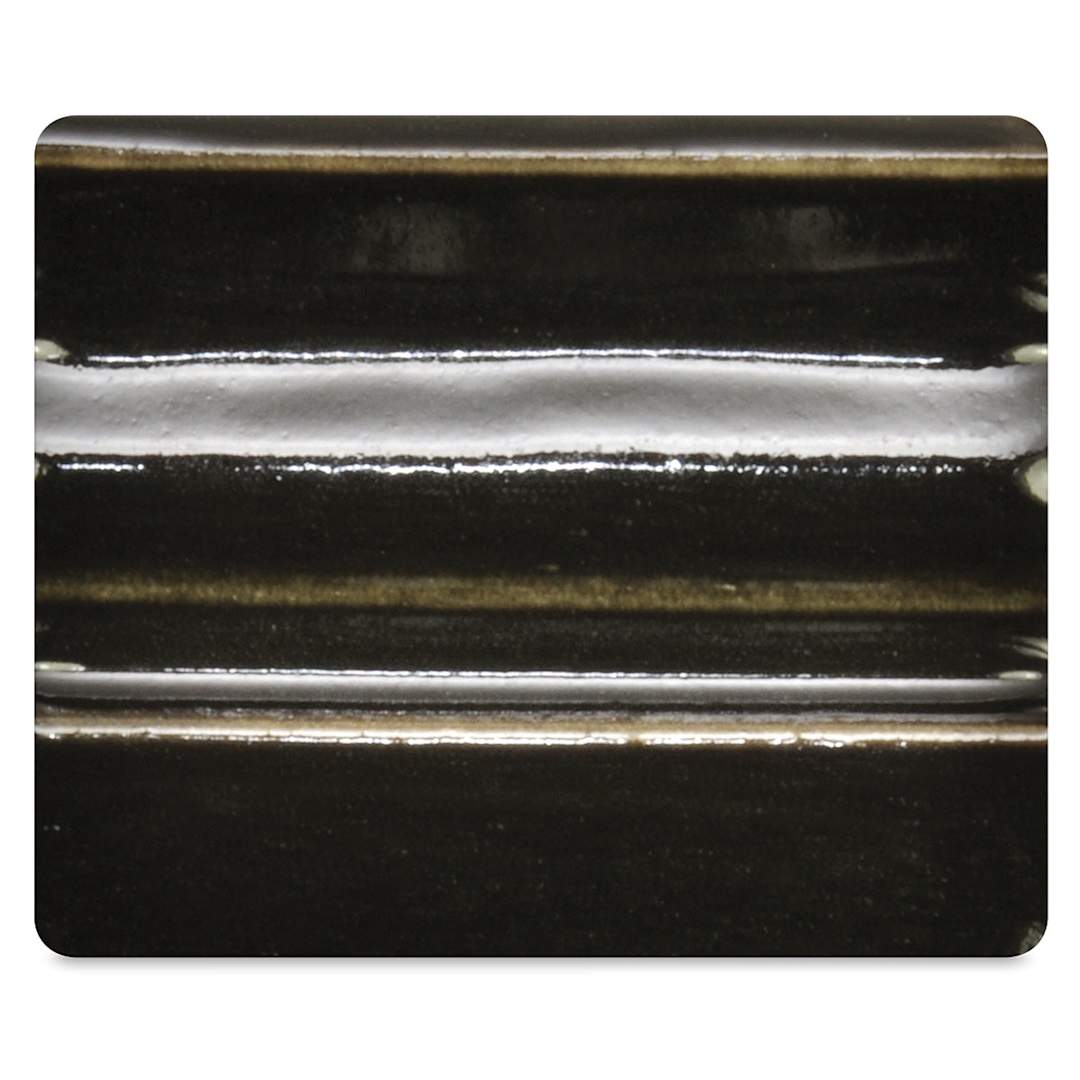 Open in modal - Spectrum Stoneware Glazes - Finished tile showing Black Glaze color