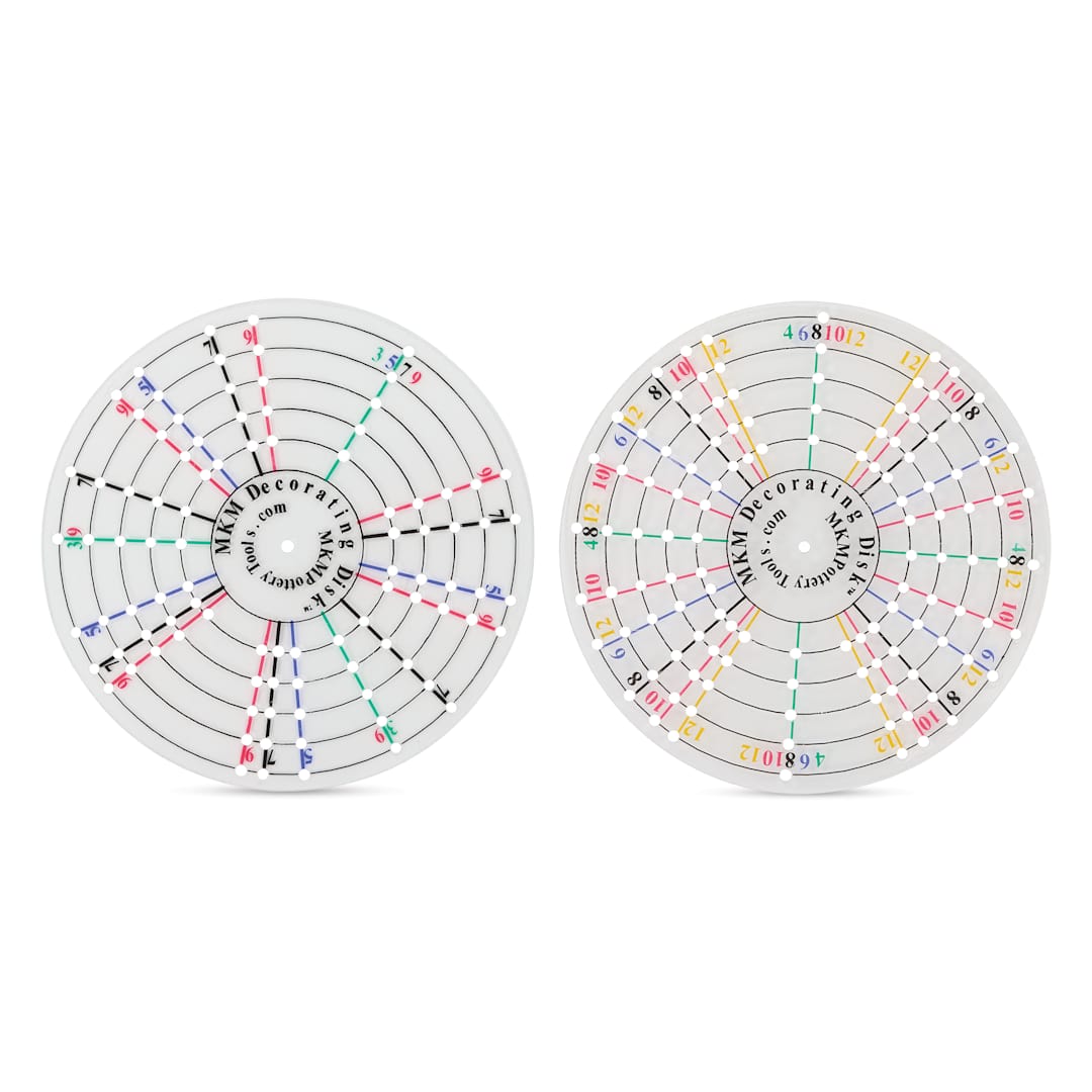 Open in modal - MKM Pottery Tools Decorating Disks - DD-04, Set of 2, Circles, 4" Dia