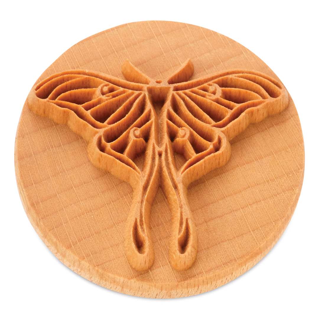 Open in modal - MKM Pottery Tools Extra Large Round Stamp - Luna Moth