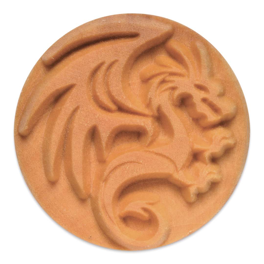 Open in modal - MKM Pottery Tools Large Round Stamp - SCL-098, Dragon