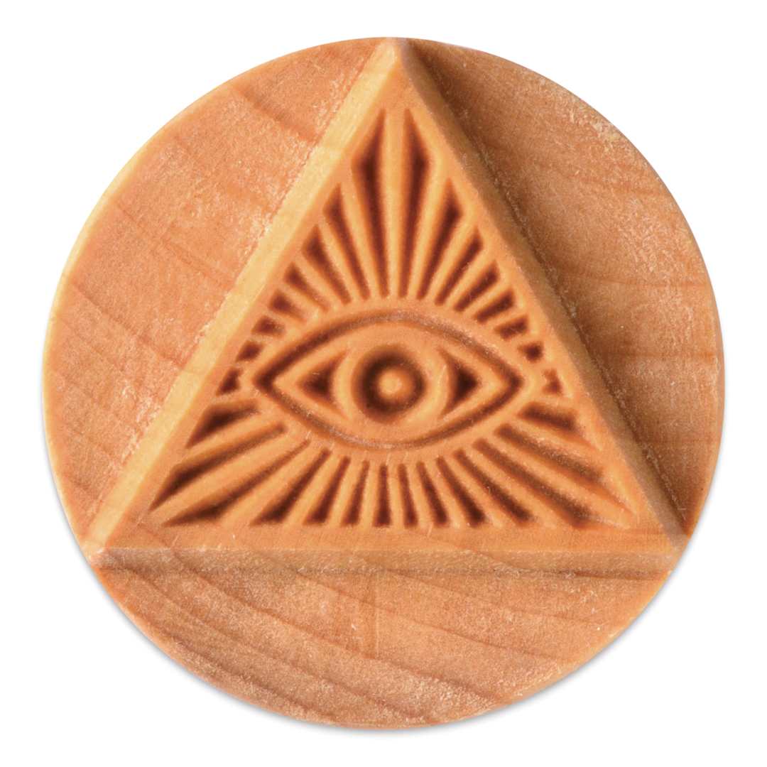 Open in modal - MKM Pottery Tools Large Round Stamp - SCL-016, Pyramid Eye