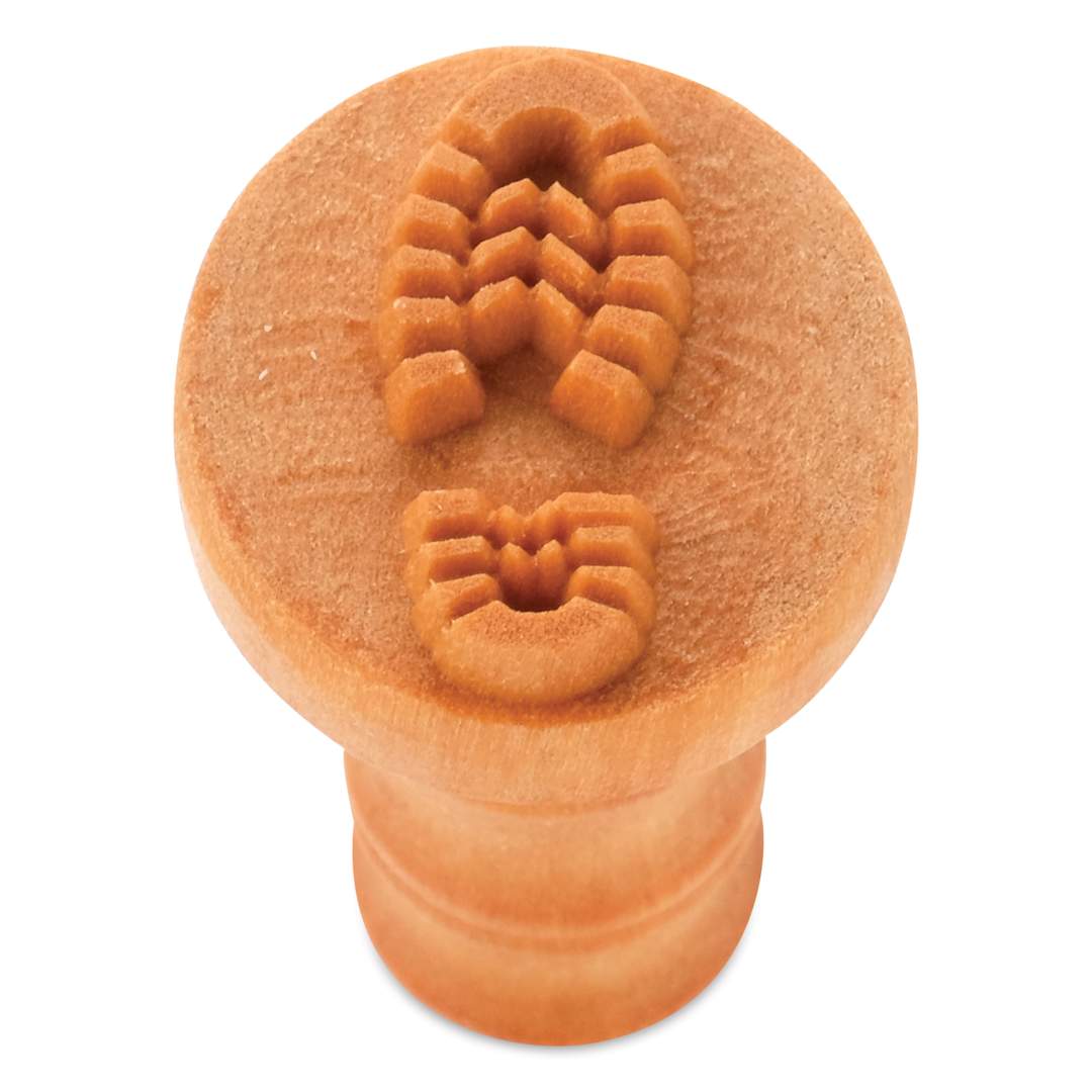 Open in modal - MKM Pottery Tools Medium Round Stamp - SCM-298, Right Boot Print