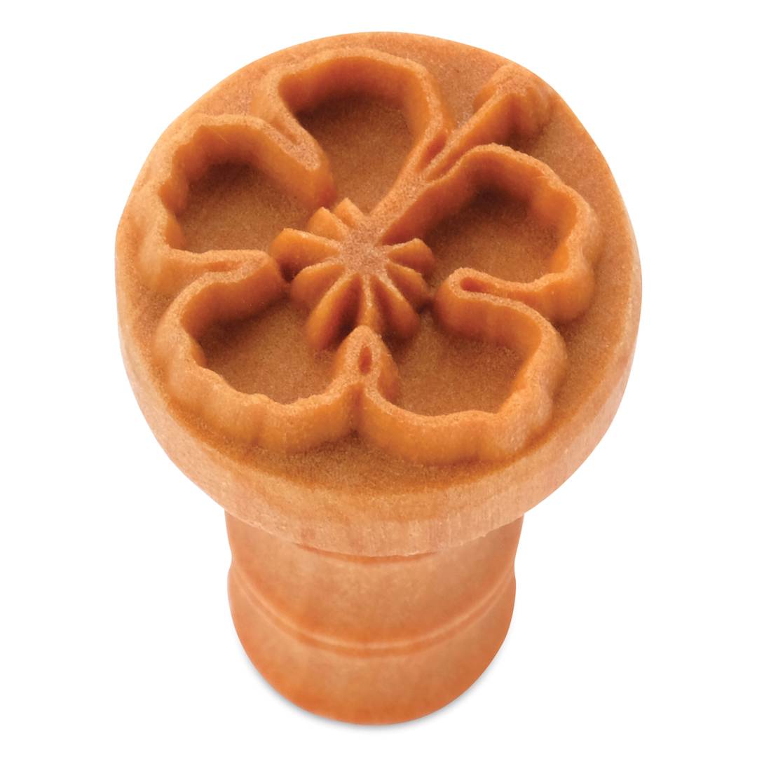 Open in modal - MKM Pottery Tools Medium Round Stamp - SCM-305, Hibiscus with Stamen