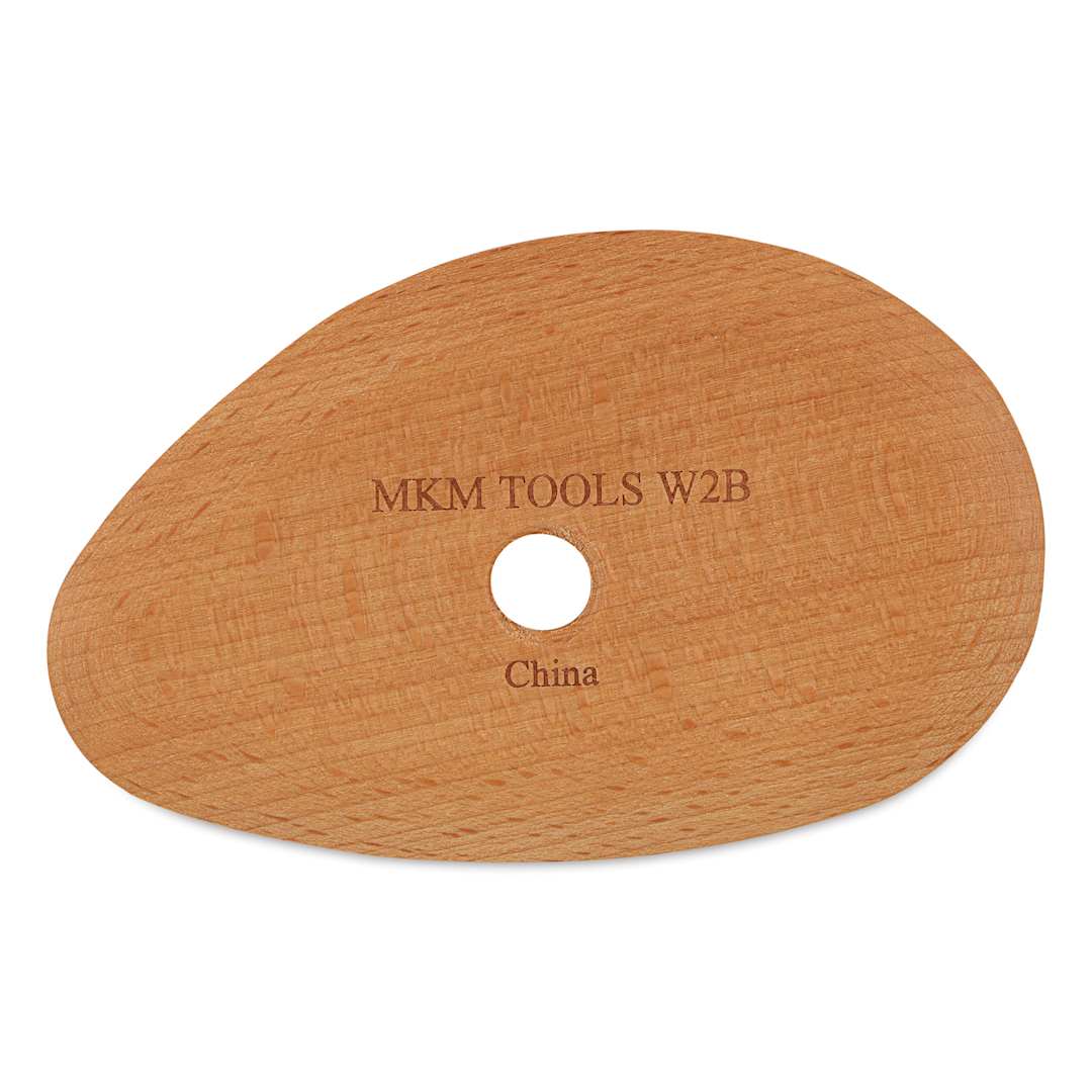 Open in modal - MKM Pottery Tools Wood Rib - W2B, Medium, 4.5" x 2.8" - front