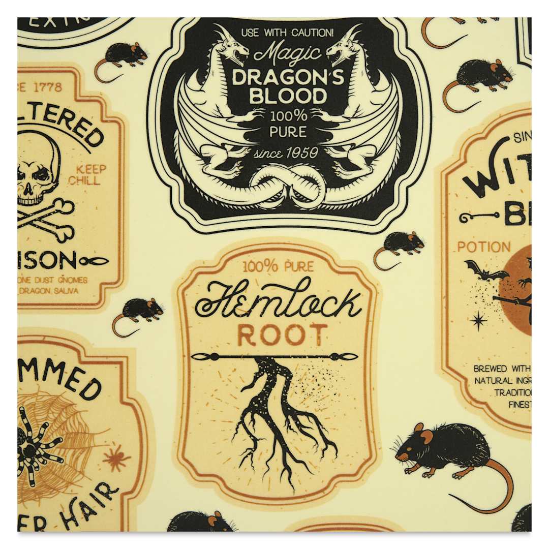Open in modal - Elan Transfers Overglaze Decal Sheet - Halloween Labels - close-up
