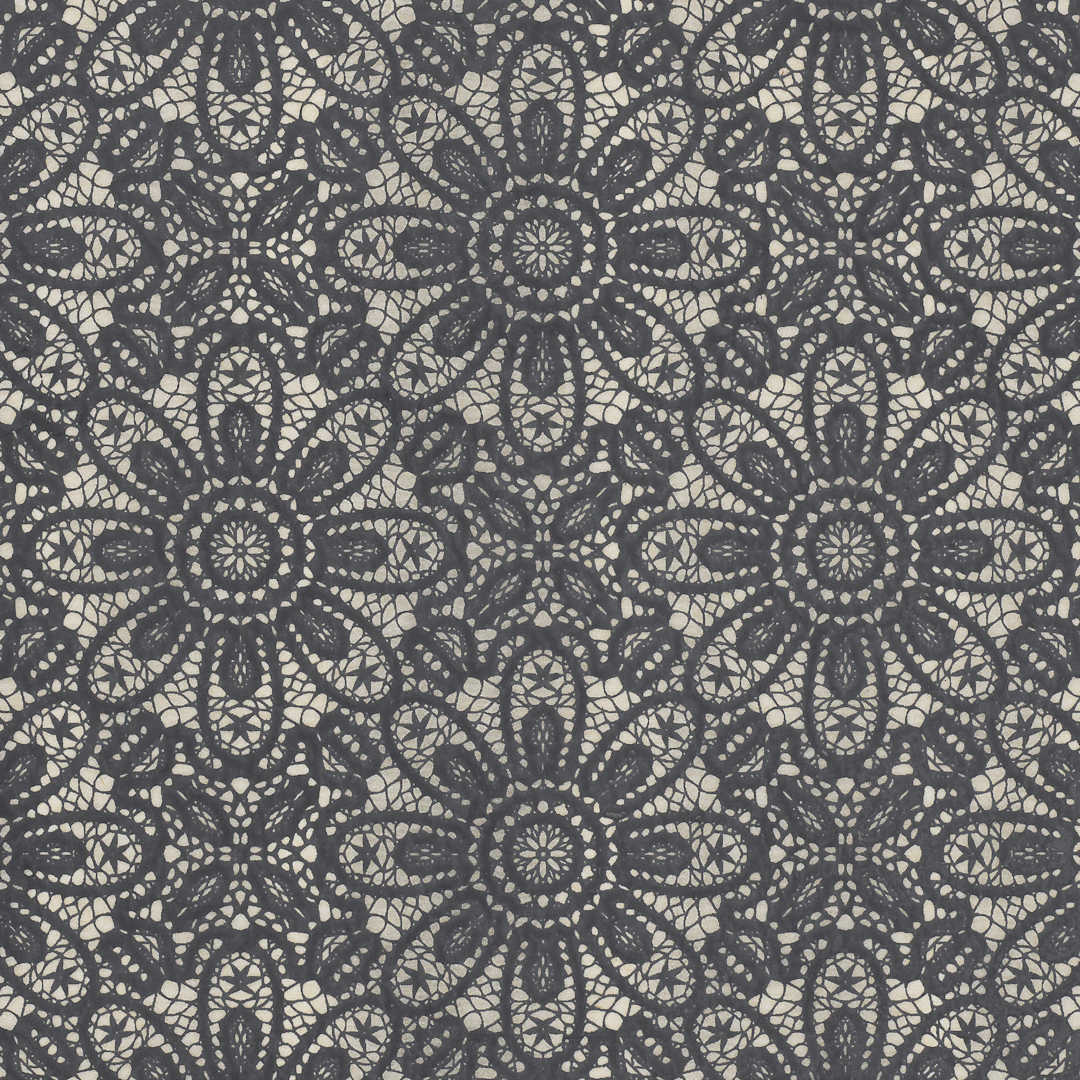 Open in modal - Elan Transfers Underglaze Transfer Sheet - Lace, Black - close-up