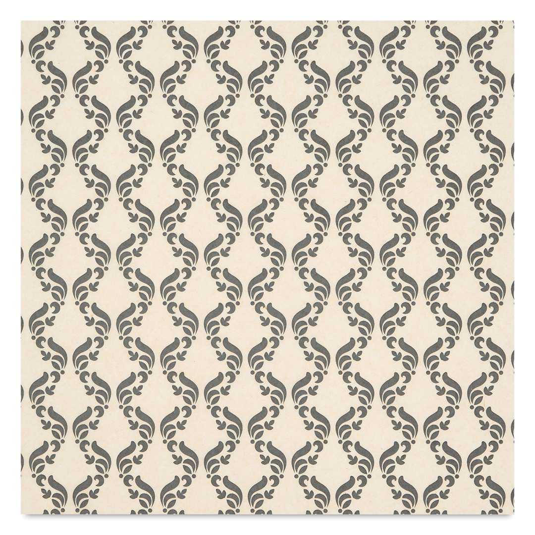 Open in modal - Elan Transfers Underglaze Transfer Sheet - Damask Piping, Black close up