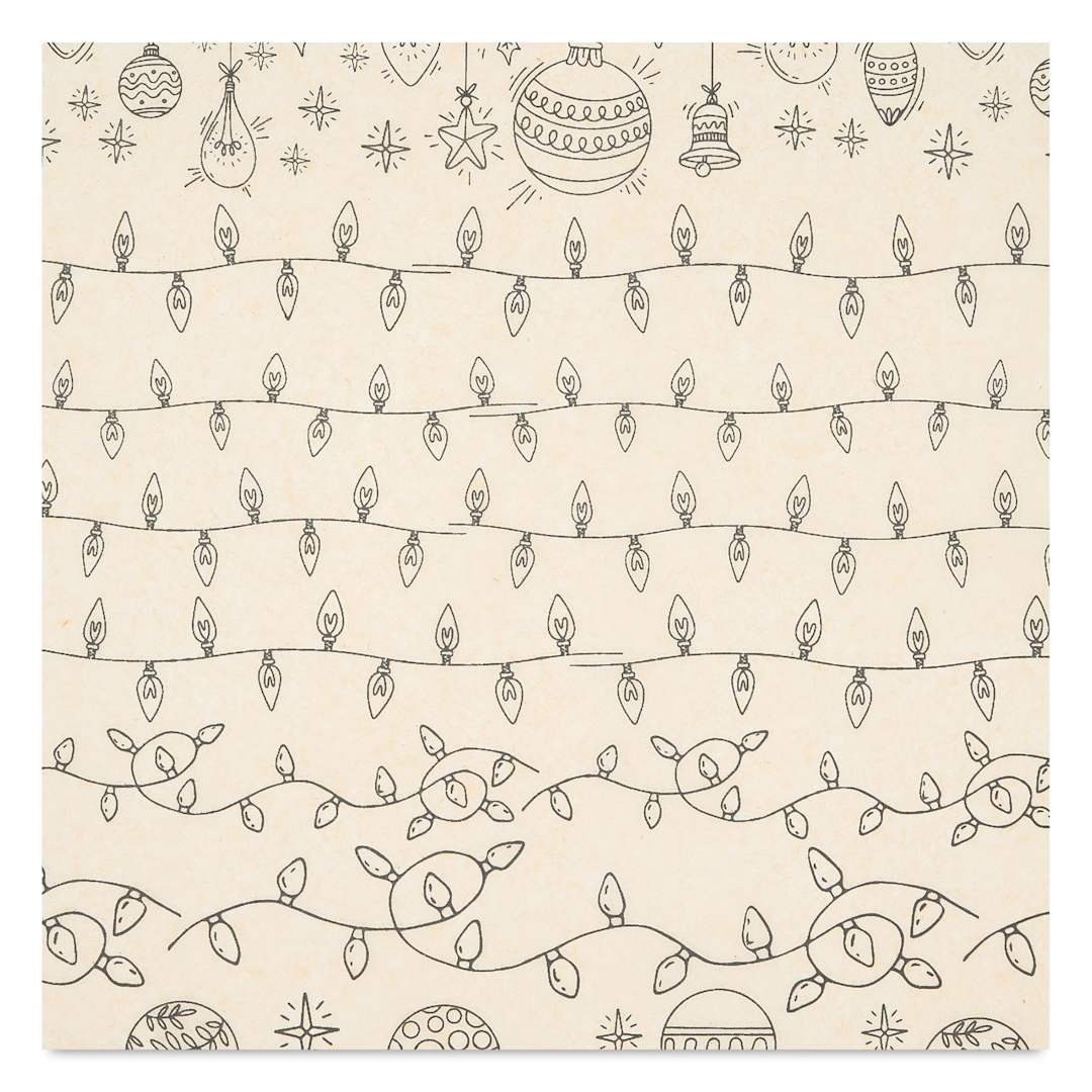 Open in modal - Elan Transfers Underglaze Transfer Sheet - Holiday Lights, Black close up
