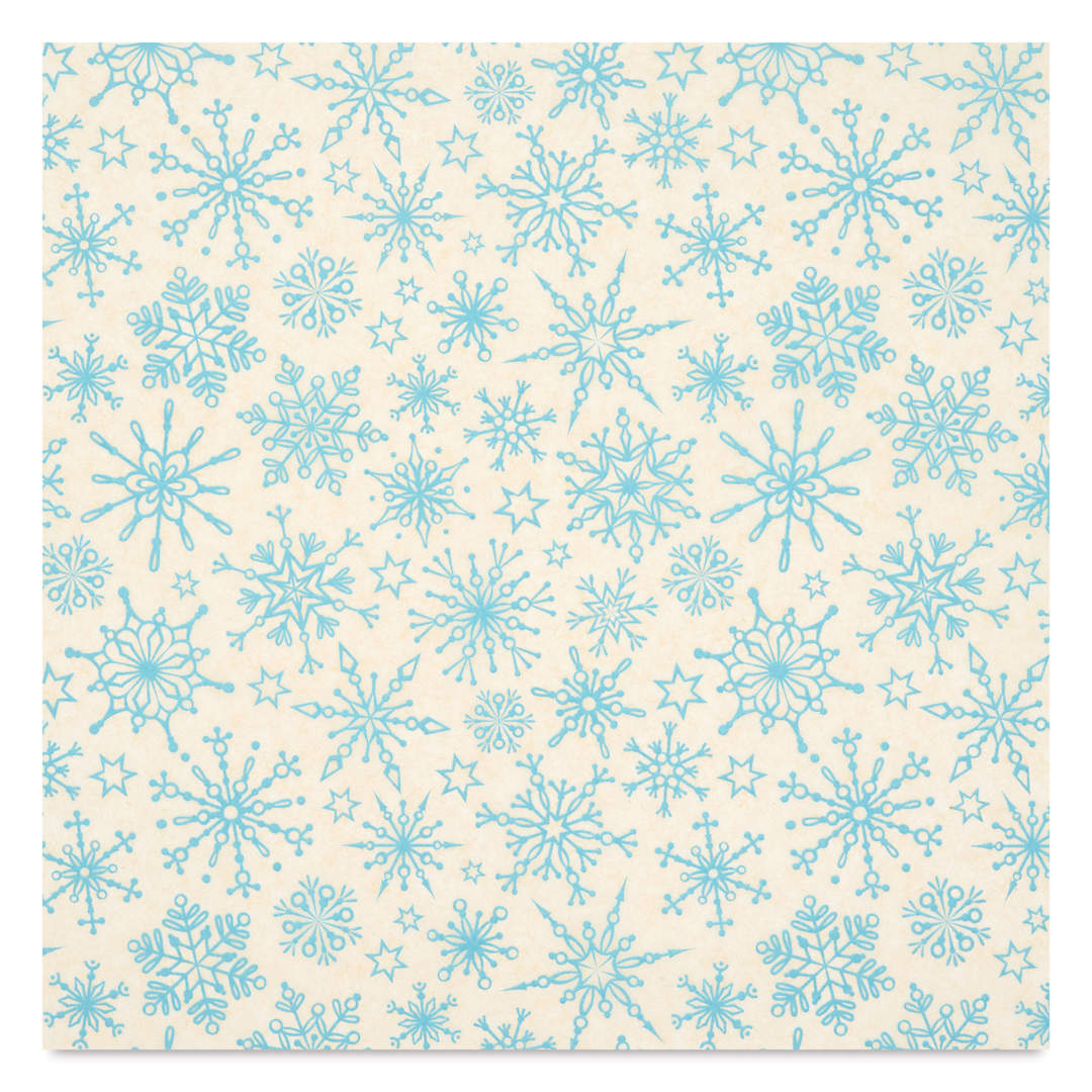 Open in modal - Elan Transfers Underglaze Transfer Sheet - Snowflakes, Turquoise close up
