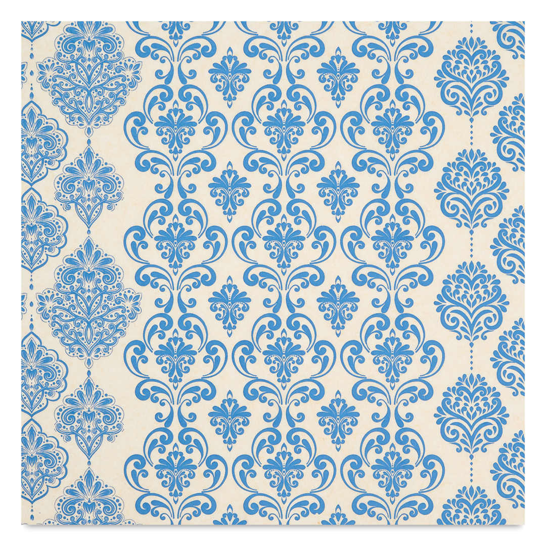 Open in modal - Elan Transfers Underglaze Transfer Sheet - Baroque, Blue close up