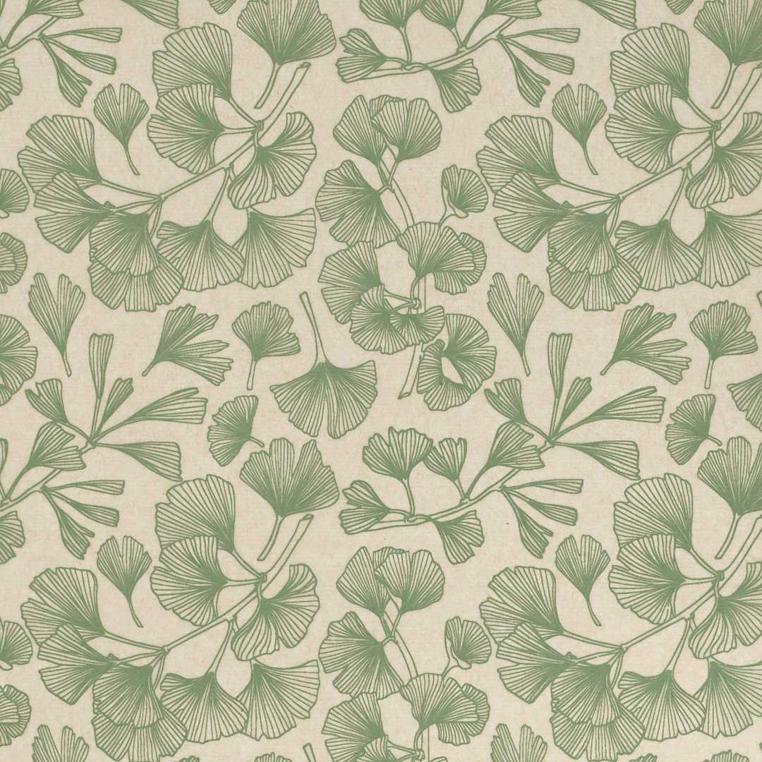 Open in modal - Elan Transfers Underglaze Transfer Sheet - Ginkgo Leaves Green - close-up